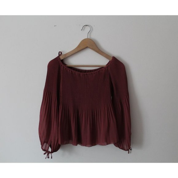 Wilfred Talence Off the Shoulder Blouse in Foulard Pink Dusty Rose Size Small - Picture 3 of 4